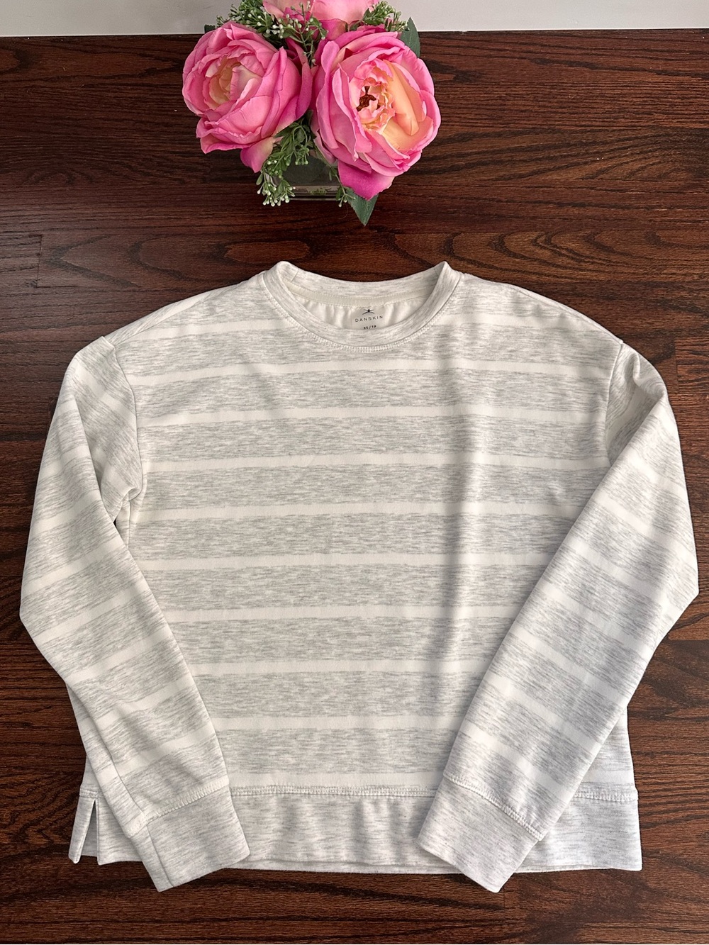 Danskin scuba knit striped sweatshirt, size XS